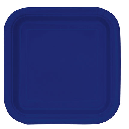 Blaue Teller quadratisch 23cm 14Stk.