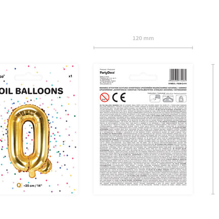 Folienballon Buchstabe Q Gold Leer 35cm