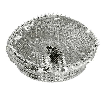 Silberne Mütze glitzert