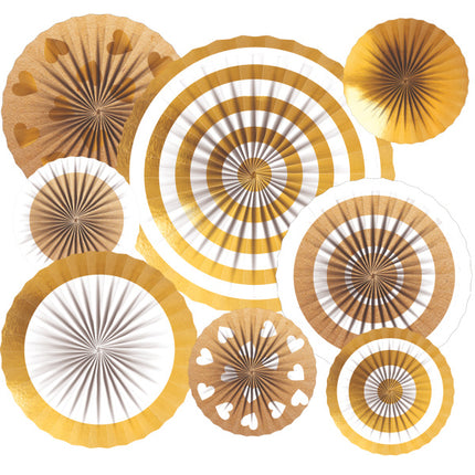 Papierfächer Gold Braun 8Stk