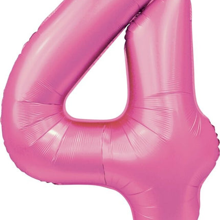 Rosa Figur Ballon 4 Jahre Glanz 86cm