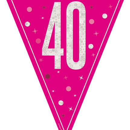 40 Jahre Girlande Rosa 2,5m