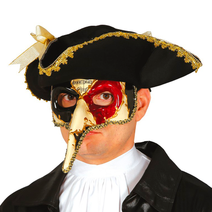 Venezianische Maske Rot Schwarz