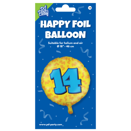 Heliumballon 14 Jahre Bunt Leer 46cm