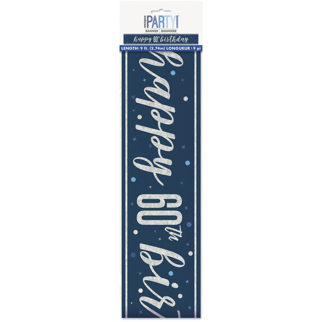 Happy Birthday Banner Blau 60 Jahre 2.74m