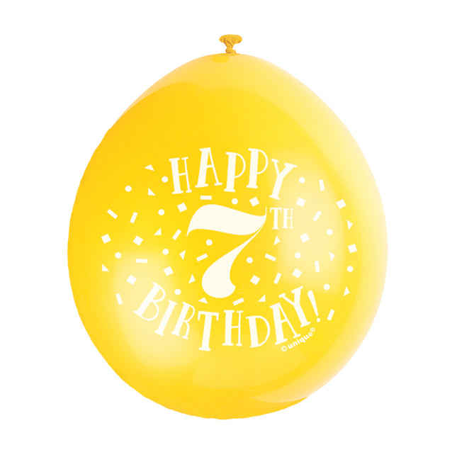 Luftballons Happy Birthday 7 Jahre 28cm 10Stk