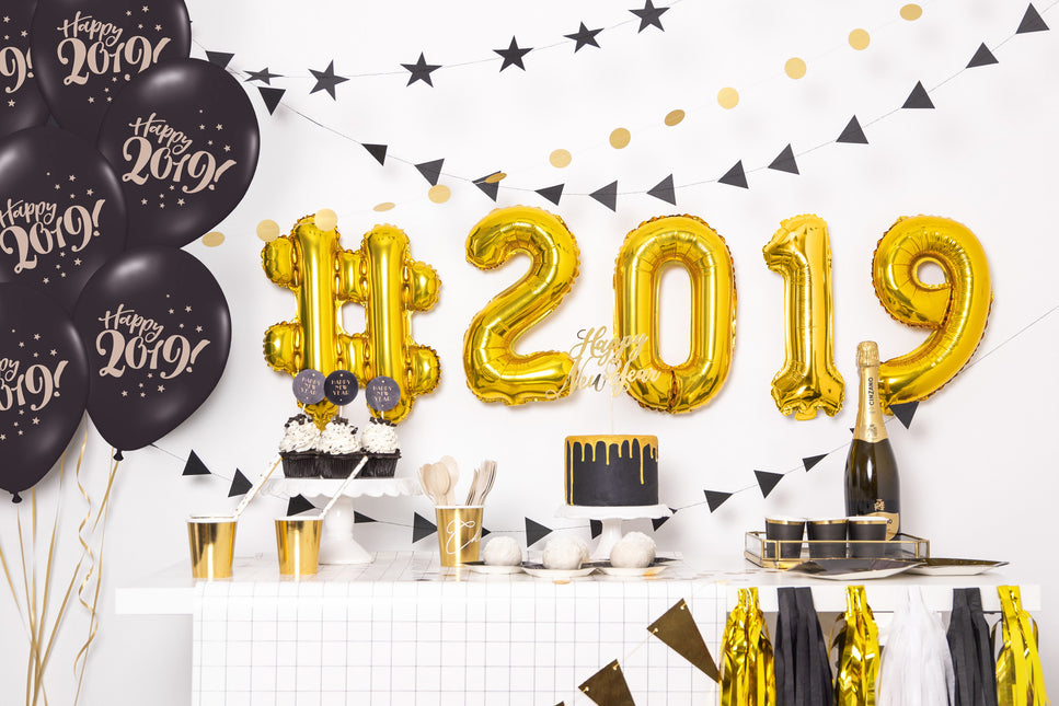 Tortenaufleger Happy New Year Gold 24cm