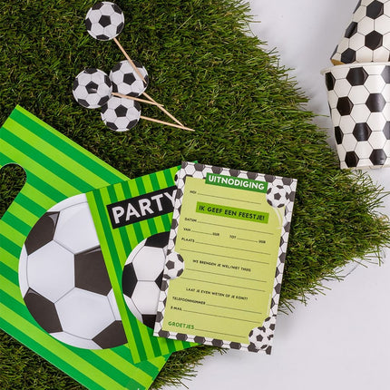 Fußball Einladungen Grün 6Stück