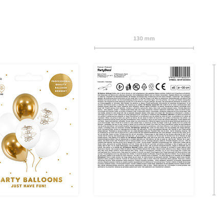 Ballons Happy Birthday To You Gold 30cm 6 Stk.