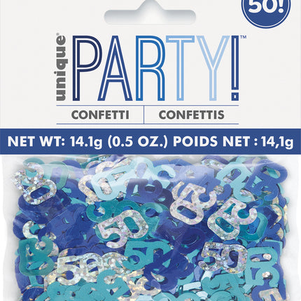 50 Jahre Konfetti Tasche Blau 14gr