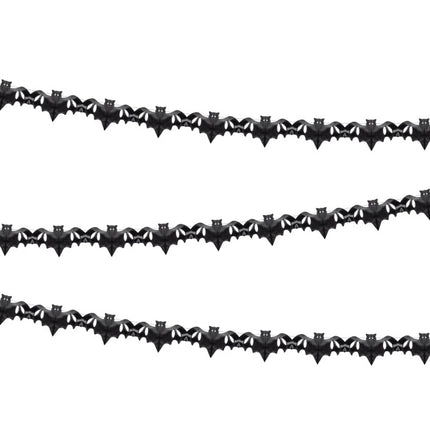 Halloween Girlande Fledermaus Schwarz 4m
