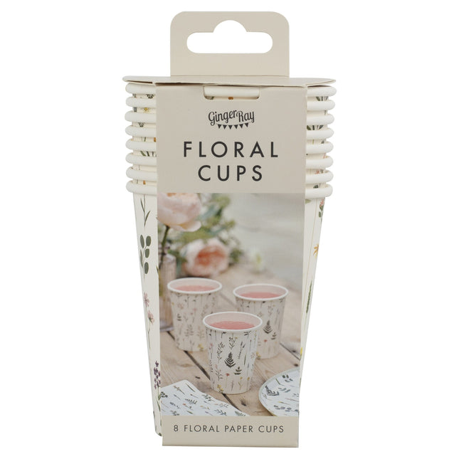 Blumen Becher Bunt 250ml 8Stk