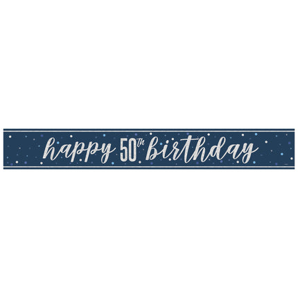 Happy Birthday Banner Blau 50 Jahre 2.74m