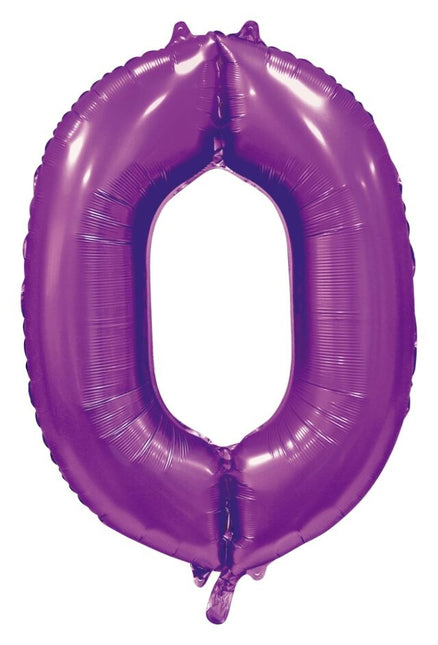 Lila Nummer Ballon 0 Jahr Glanz 86cm