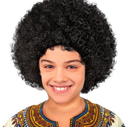 Schwarze Perücke Afro Kind