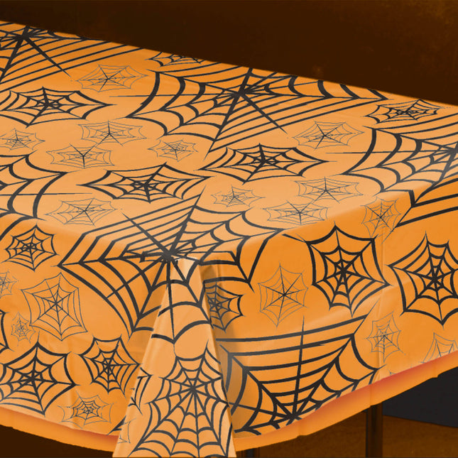 Halloween Tischtuch Spinnennetz 2.74m