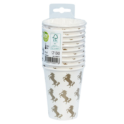 Einhorn Becher Papier 210ml 10 Stk.