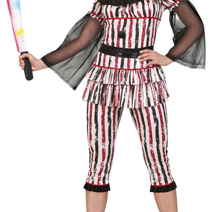 Horror Clown Halloween Kostüm Damen Rot
