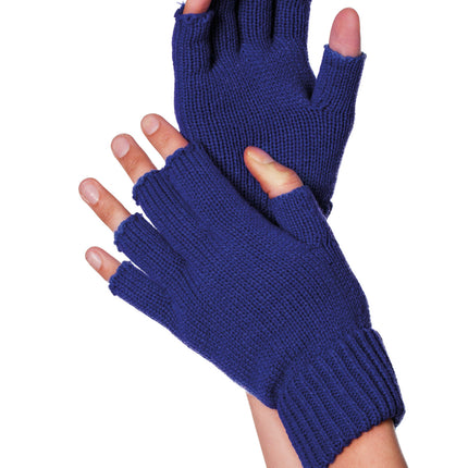 Blaue Handschuhe Fingerlos