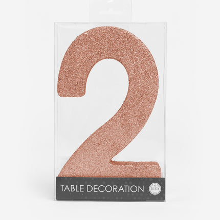 Rose Gold Tischdekoration Figur 2 Glitter 20,5cm