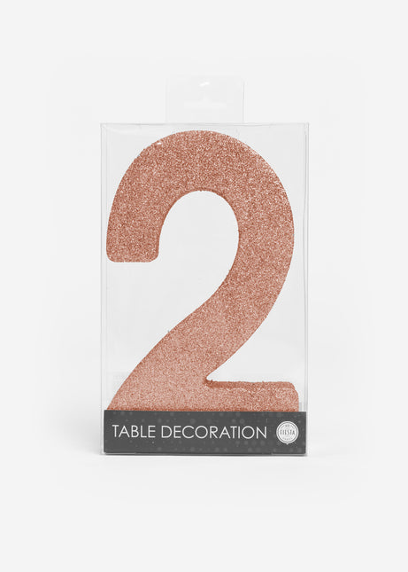 Rose Gold Tischdekoration Figur 2 Glitter 20,5cm