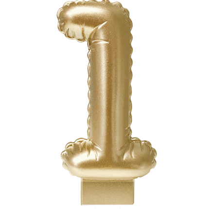 Kerze Folienballon Gold 1 10cm