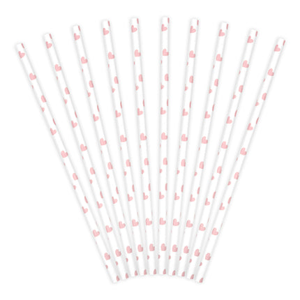 Papierstrohhalme Rosa 19,5cm 10 Stk.