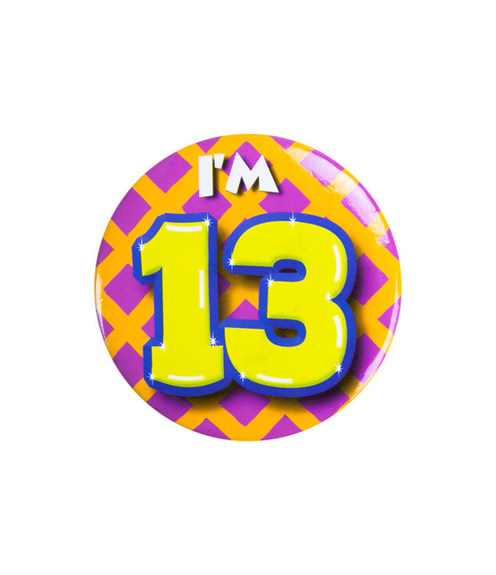 Ich bin 13 Button 13 Jahre 5,5cm