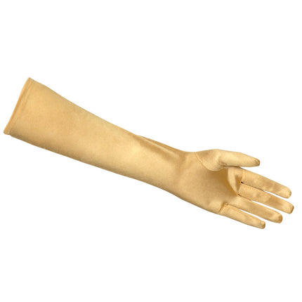 Handschuhe Lang Satin Gold