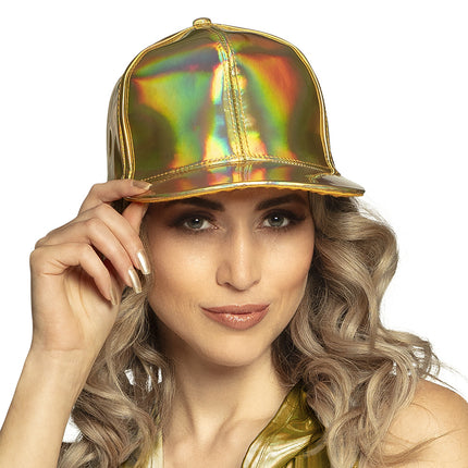 Kappe Holographisch Gold Verstellbar 26cm