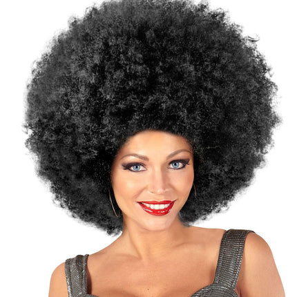 Schwarze Perücke Afro Maxi
