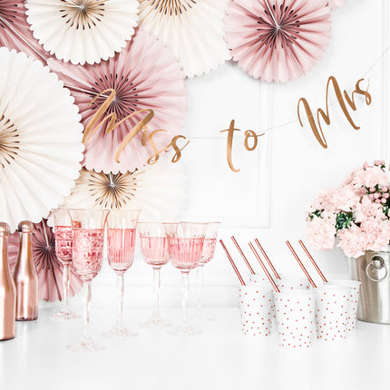 Hochzeitsgirlande Miss to Mrs, Rose Gold 76cm