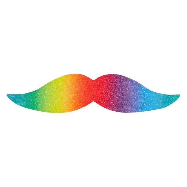 Regenbogen falscher Schnurrbart Fantasie 6 Stk.