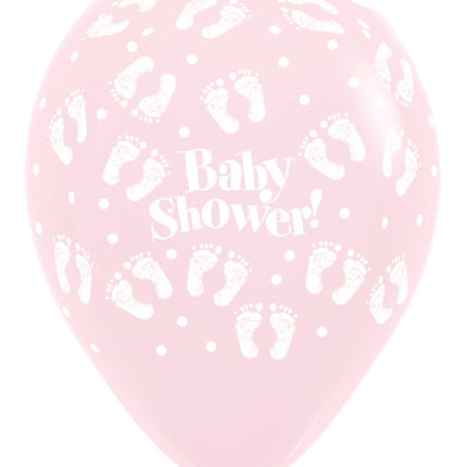Ballons Baby Dusche Fußabdrücke Pastell Matte Mix 30cm 25pcs
