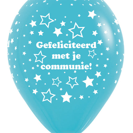 Ballons Kommunion Sterne Karibik Blau 30cm 25Stk
