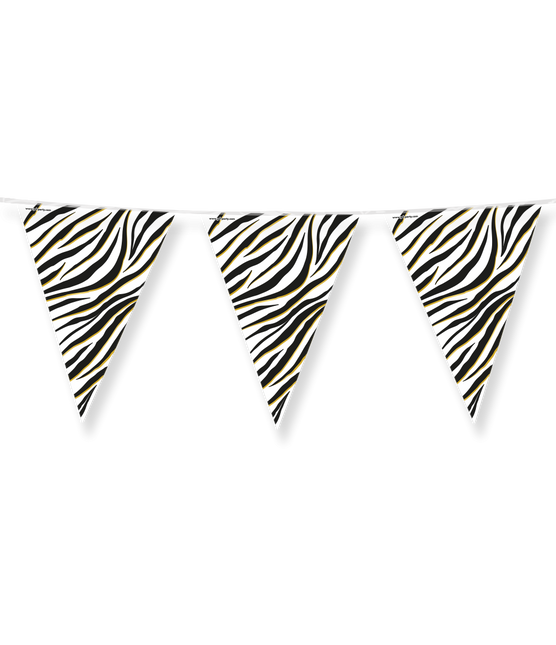 Schwarz-weiße Girlande mit Zebradruck 10m