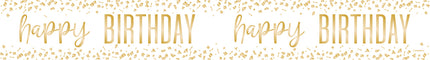 Happy Birthday Banner Gold 2,74m