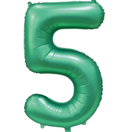 Grüner Zahlenballon 5 Jahre Glanz 86cm