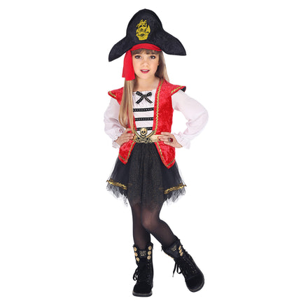 Piratenkleid Schwarz Rot Mädchen Tutu