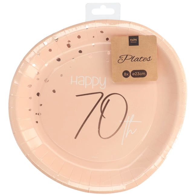 Teller 70 Jahre Rose Gold 23cm 8Stk