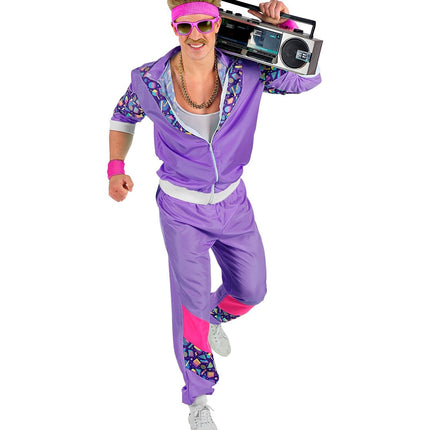Neon 80S Trainingsanzug Faulty Lila