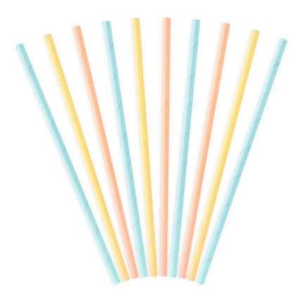 Papierstrohhalme Bunt 19,5cm 10Stk.