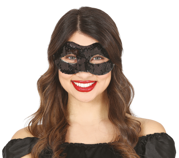 Schwarze Maske Pailletten