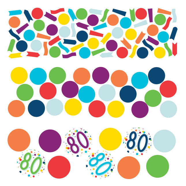 Tischkonfetti 80 Jahre Bunt 34g