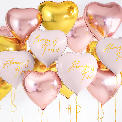 Helium Ballon Herz Gold Leer 45cm
