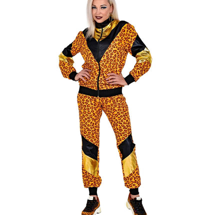 Neon 80S Trainingsanzug Faulty Leopard Print