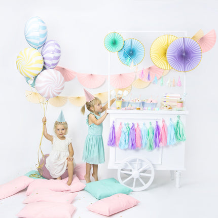 Bunte Partyhüte Pastell 16cm 6 Stk.