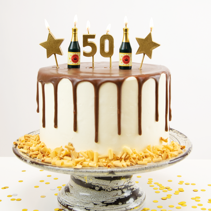 Kerzen 50 Jahre Champagner 17,5cm