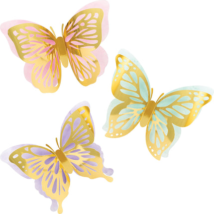 Schmetterling Wanddekoration 3tlg.