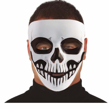 Schwarze und weiße Halloween Maske Skelett